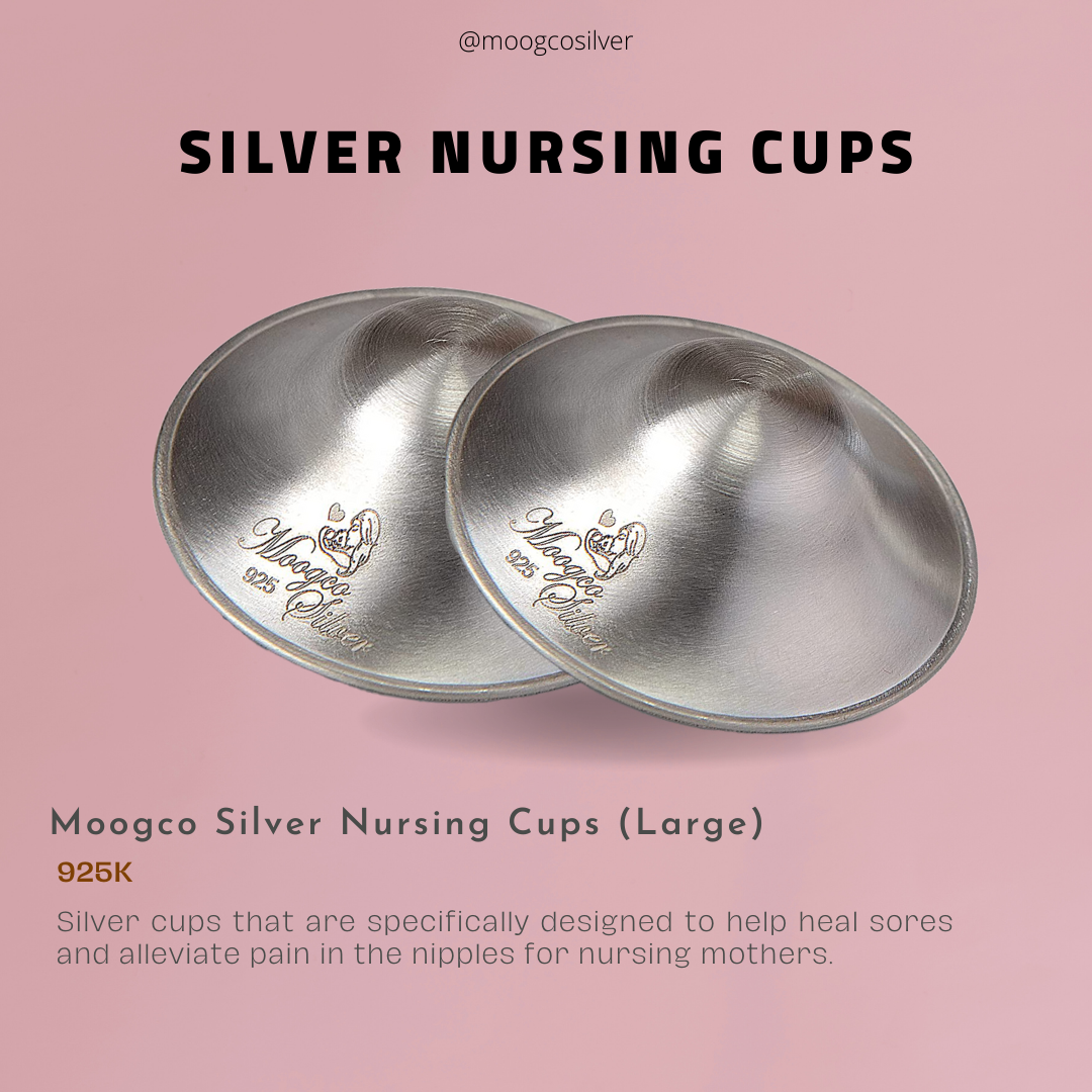 MoogCo Nipple Shields for Nursing Newborn, Newborn Essentials Must Haves,  Soothe and Protect Your Nursing Nipples, The Original Silver Nursing Cups ,  925 Silver 