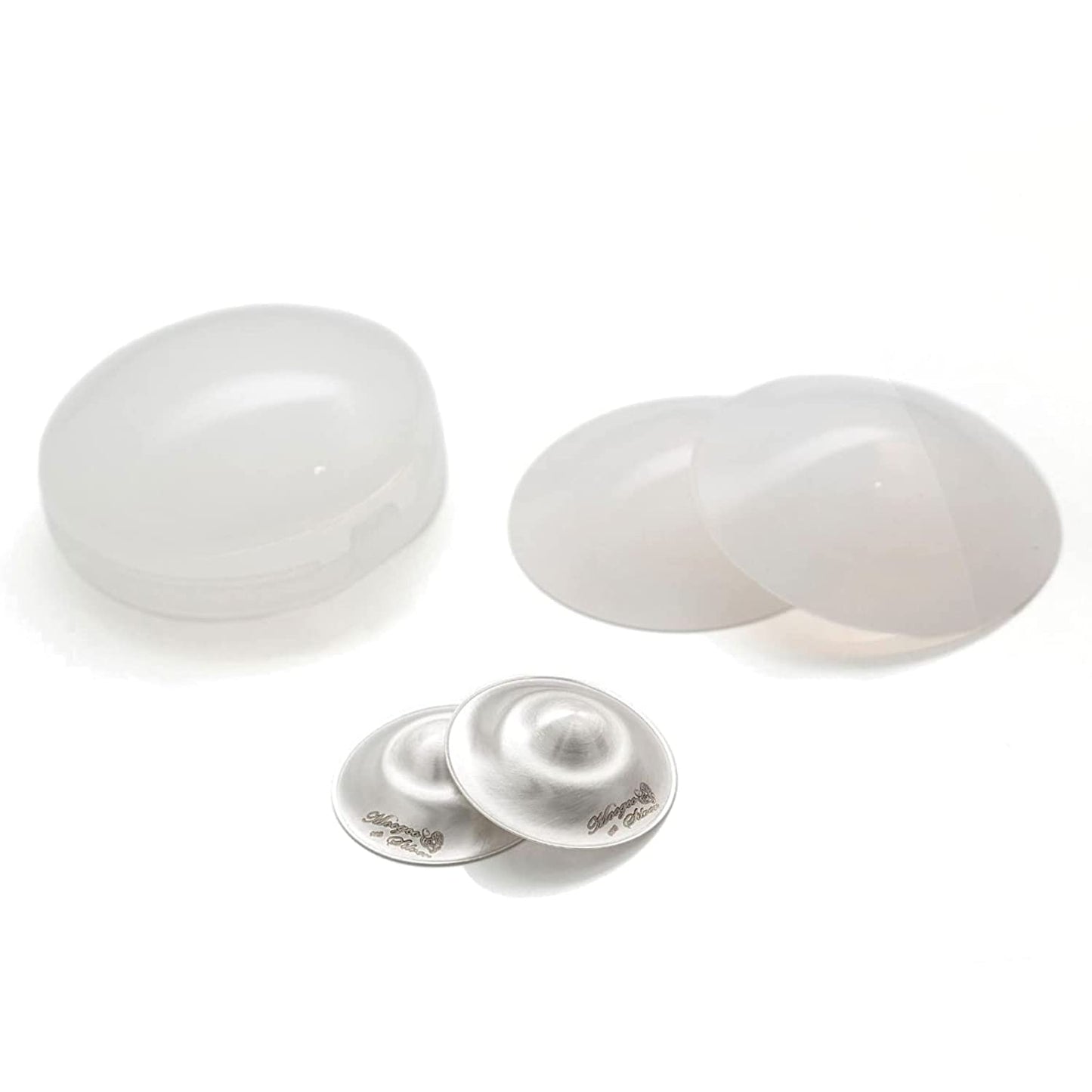 The Original Silver Nursing Cups with Silicone Pads - Experience the Difference