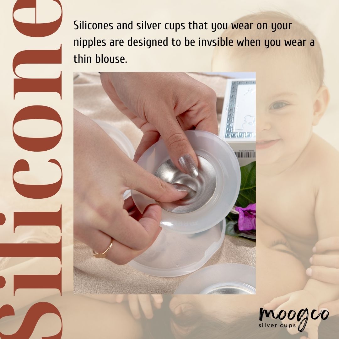 The Original Silver Nursing Cups - Nipple Shields for Nursing Newborn -  Newborn Essentials Must Haves - Nipple Covers Breastfeeding - 925 Silver (2